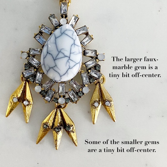 🆑 "Mallory" Earrings || White Marble Statement - Picture 6 of 12